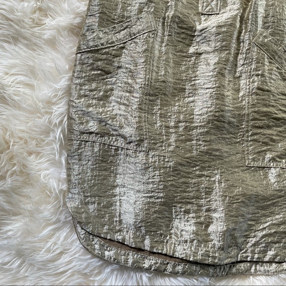 J.Crew Soft Gold Lame' Shirt Dress Sz 4 - Picture 3 of 10